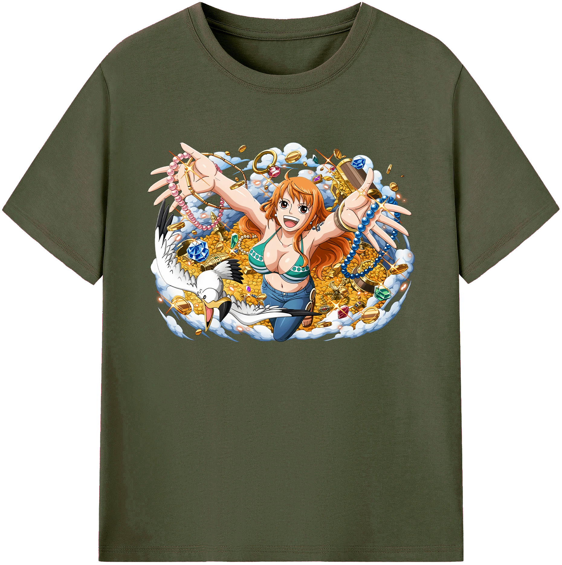 ワンピース ナミ ONE PIECE Nami 綿100％ メンズ半袖Tシャツ｜肌触りやわらか＆通気性